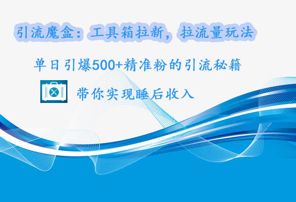 引流魔盒：工具箱拉新，拉流量玩法，单日引爆500+精准粉的引流秘籍，带你实现睡后收入-小二项目网