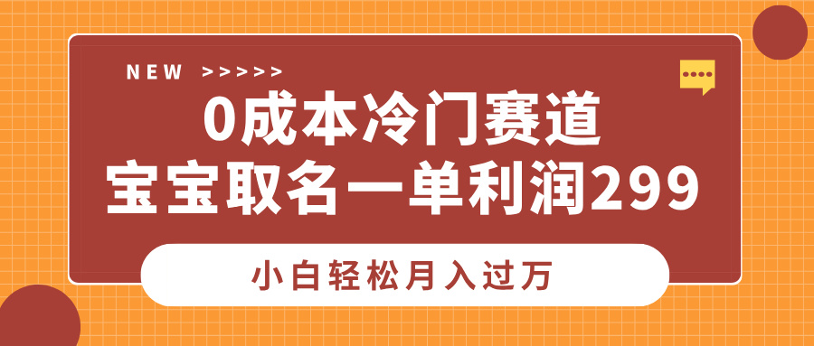 0成本冷门赛道，宝宝取名一单利润299，小白轻松月入过万-小二项目网