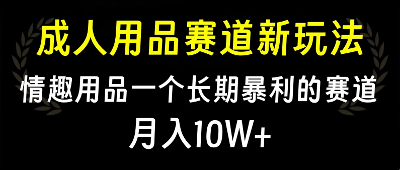 大人用品赛道新玩法，情趣用品一个长期暴利的赛道，月入10W+-小二项目网