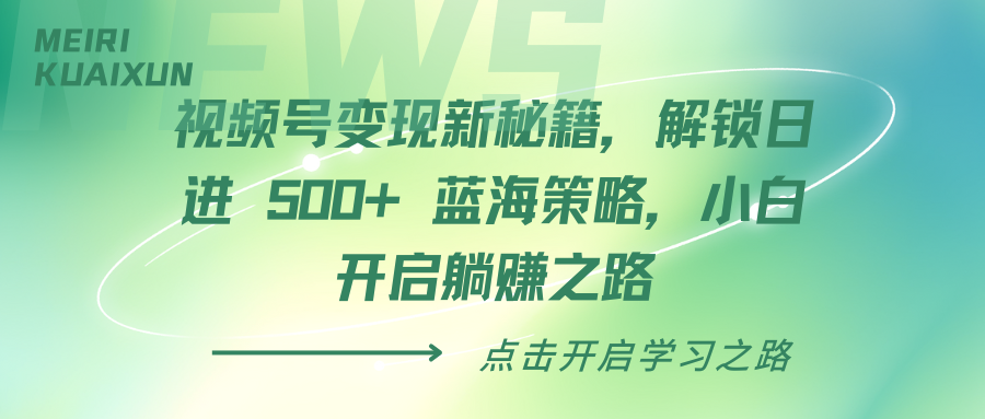 视频号变现新秘籍，解锁日进 500+ 蓝海策略，小白开启躺赚之路-小二项目网