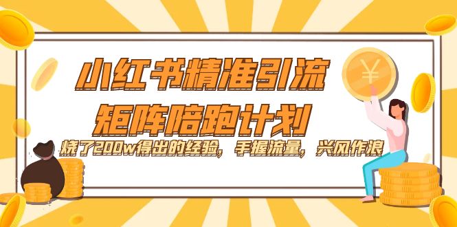 小红书精准引流·矩阵陪跑计划：烧了200w得出的经验，手握流量，兴风作浪！-小二项目网