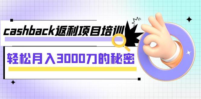 cashback返利项目培训：轻松月入3000刀的秘密（8节课）-小二项目网