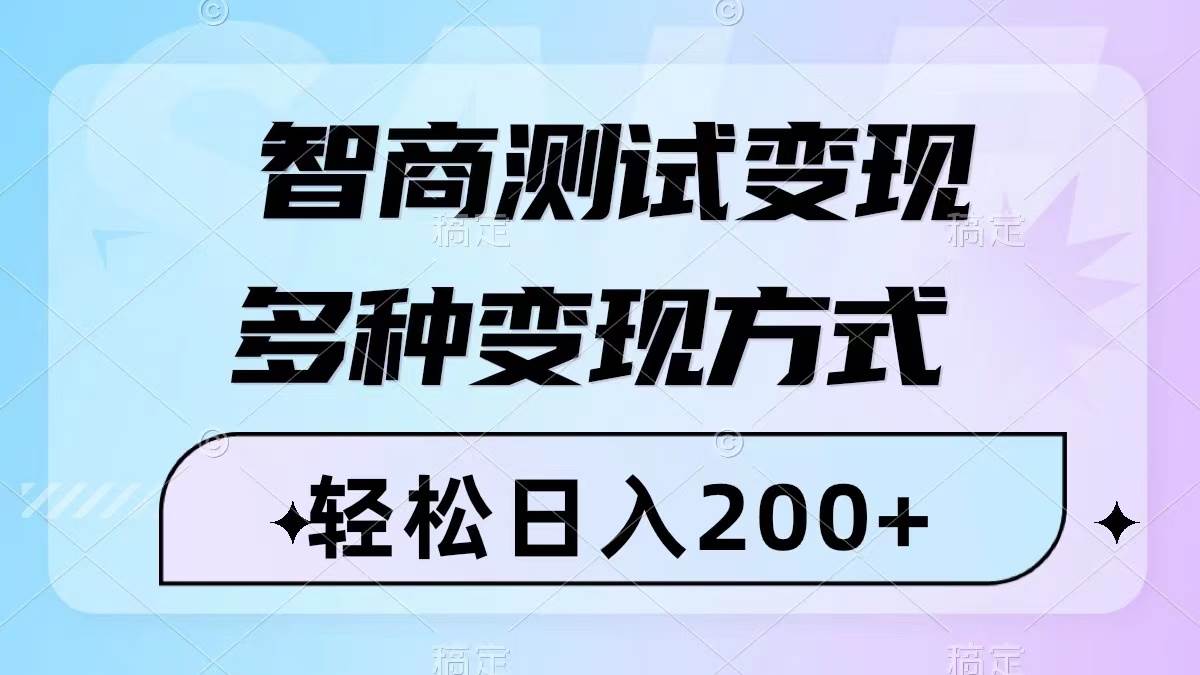 智商测试变现，轻松日入200 ，几分钟一个视频，多种变现方式（附780G素材）-小二项目网